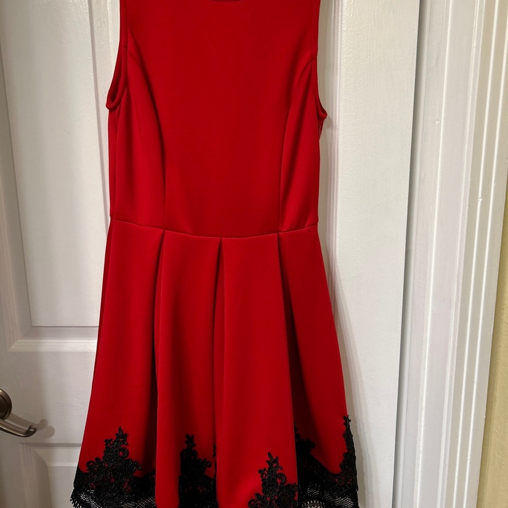 Francesca's Red Dress Black Lace Size S Small Wedding Winter Formal